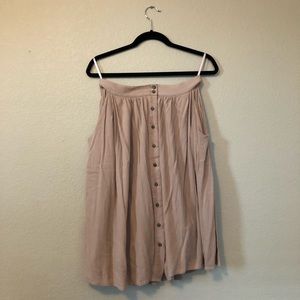 Light Pink Algodon/Polyester Knee Length Skirt